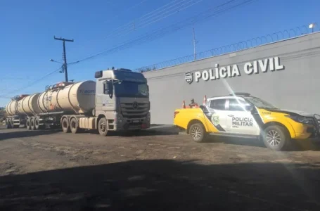 Caminhão abandonado em Mauá da Serra teve carga de óleo diesel roubada