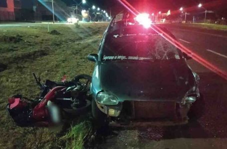 Em Rolândia, Motociclista fica ferida após colisão com carro na PR-170.