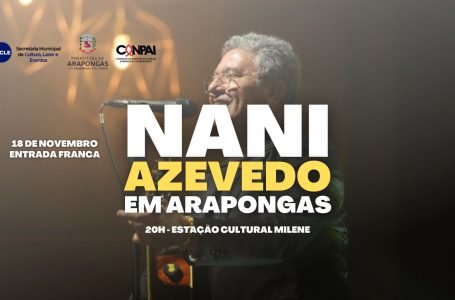 Cantor gospel Nani Azevedo fará show gratuito em Arapongas neste sábado (18)