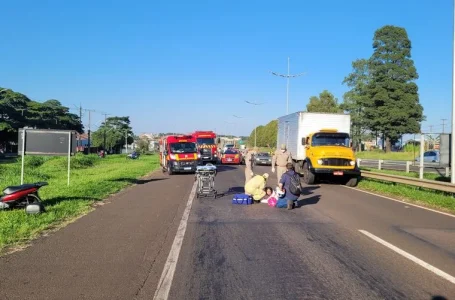 Acidente entre duas motos na BR 369, em Apucarana
