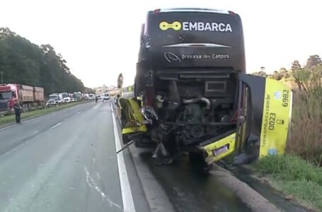 Acidente entre caminhão, ônibus e carro deixa feridos na BR-376