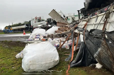 Acidente entre carro e caminhão na BR 376 em California – PR
